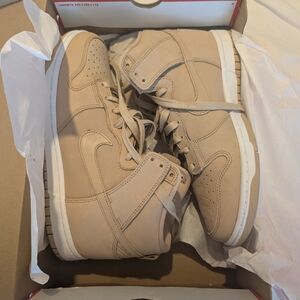 Nike High-Top Sneakers in Beige